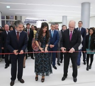 Leyla Aliyeva attends the opening of a private exhibition by renowned Mexican sculptor Jorge Marin at the Heydar Aliyev Center 